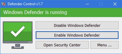 Defender Control v2.1 Windows Defender完全禁用工具